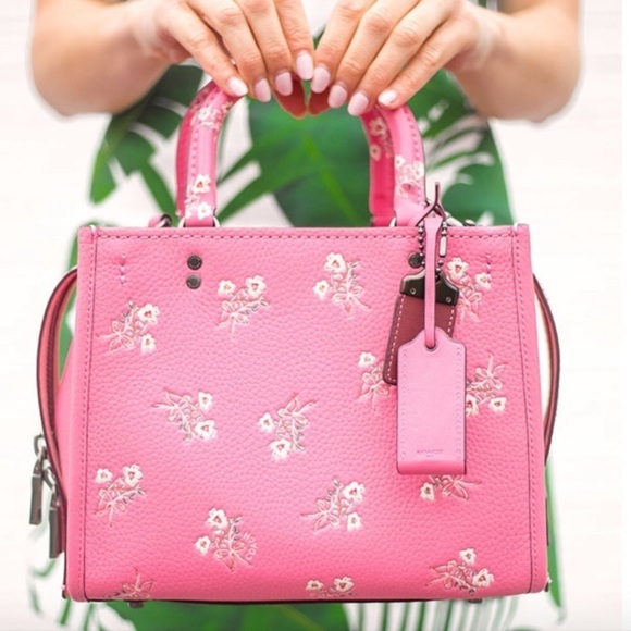 Coach Pink Floral Satchel - Picture 1 of 16